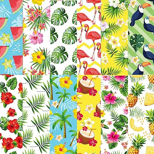 24 Pcs Hawaii Scrapbook Paper Pad Hawaii Pattern Paper Tropical