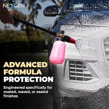 Nexgen High Foam Car Wash (8oz) - Professional-Grade, pH-Balanced car soap for Spotless Shine - On-the-Go Car Detailing - Car Cleaning Supplies - Safe for Coated, Waxed & Sealed Finishes