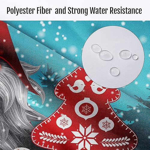 Miniatura 3 de Britimes Juego de 4 cortinas de ducha con 12 ganchos, lindo gnomo de copo de nieve de Navidad con alfombras antideslizantes, cubierta de tapa de