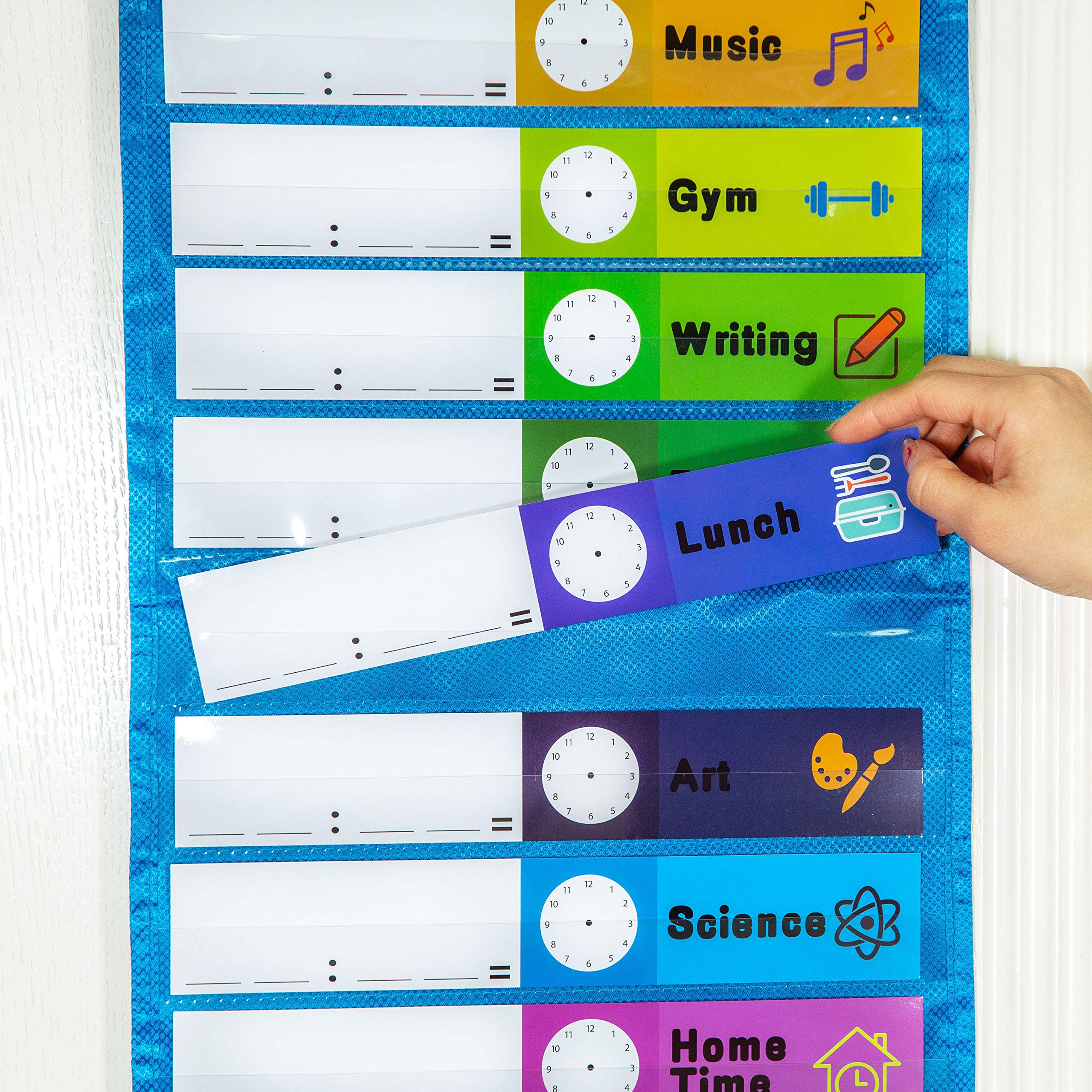 Youngever Classroom Pocket Chart,13+1 Pocket, Daily Schedule Pocket