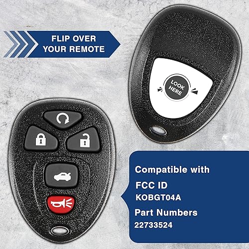 Miniatura 5 de KeylessOption Llavero de coche con control remoto de entrada sin llave para 22733524 paquete de 2