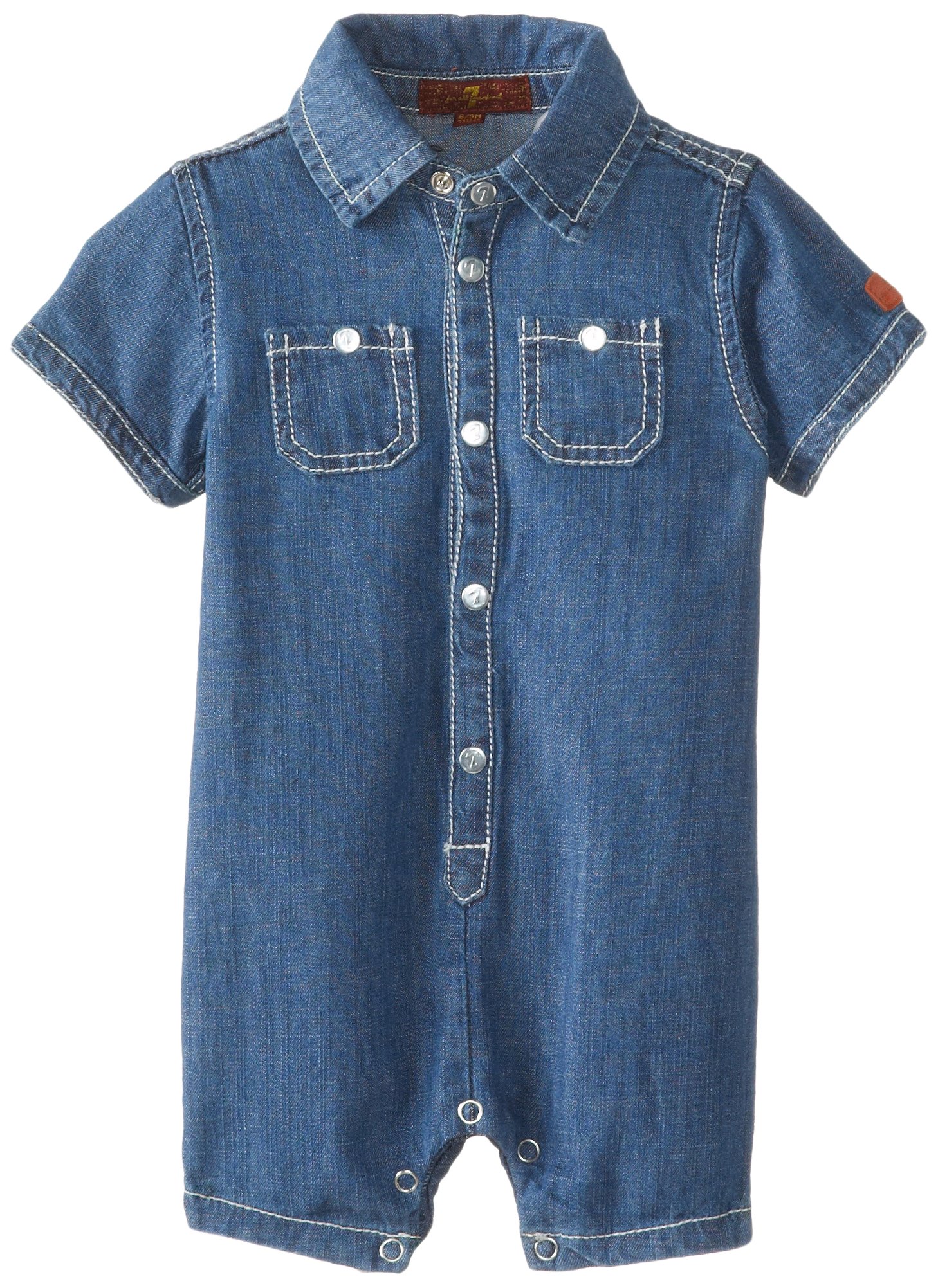 Seven for All Mankind Baby-Boys Newborn Chambray Shortall