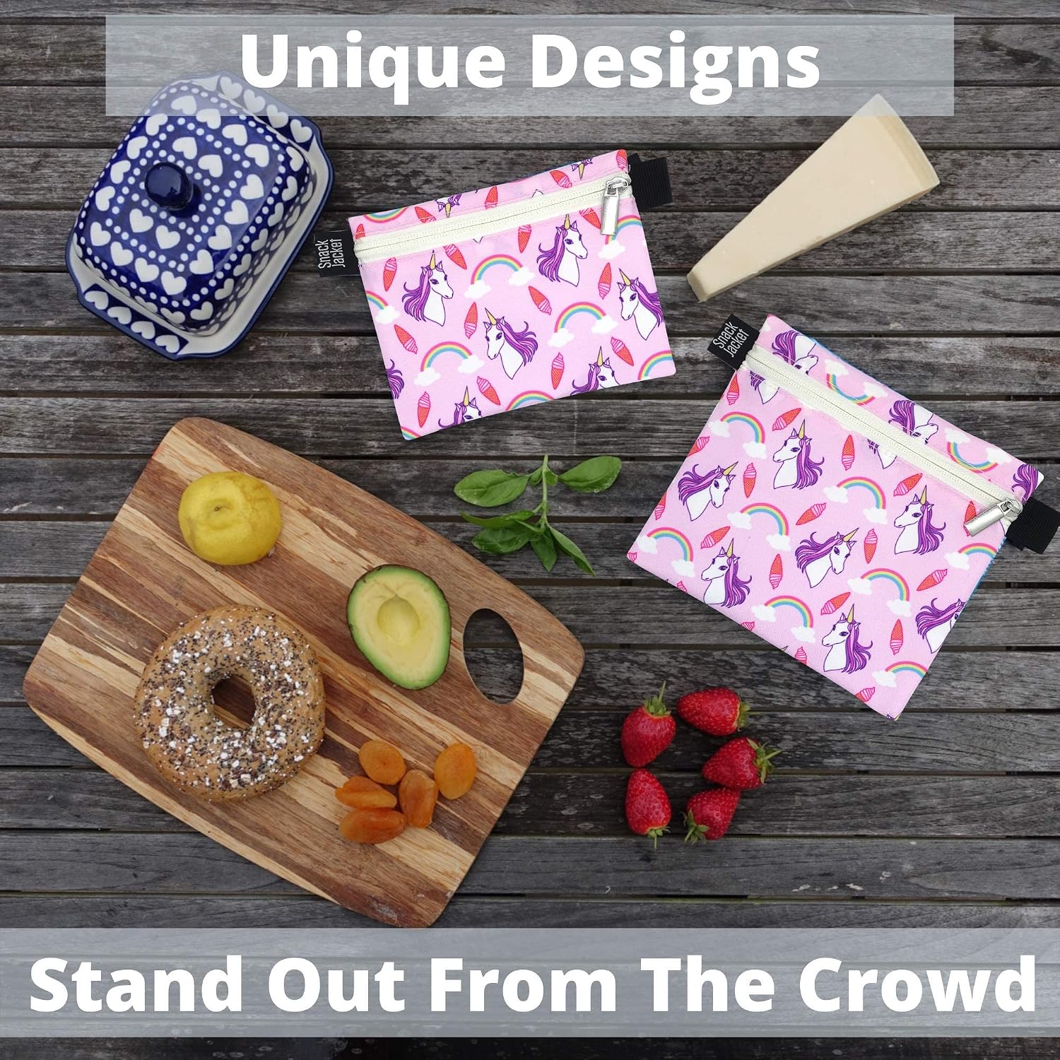 Reusable Sandwich & Snack Bags - by SnackJacket, Unicorns - Image 5