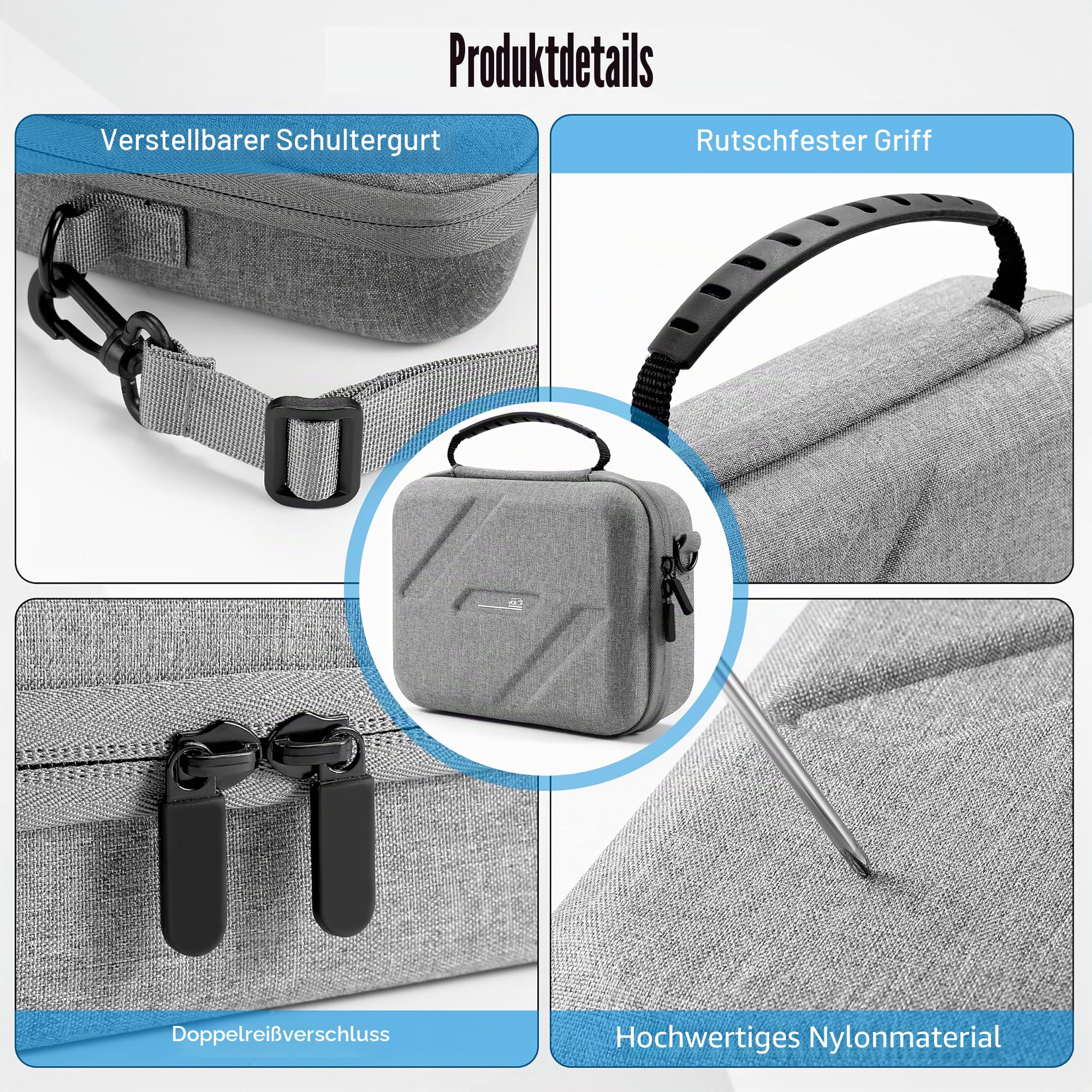 STARTRC VCR Tragetasche für Insta360 GO Ultra, Nylon-Material, Reisetasche, Schutzhülle für Insta 360 GO Ultra Zubehör, DIY große Kapazität für Schnellspann-Halterung, magnetischer Anhänger, Stativ