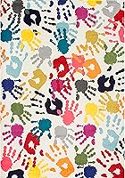 Vista 8 de nuLOOM Pinkie Handprint - Alfombra infantil de 4 x 6 pulgadas, multicolor