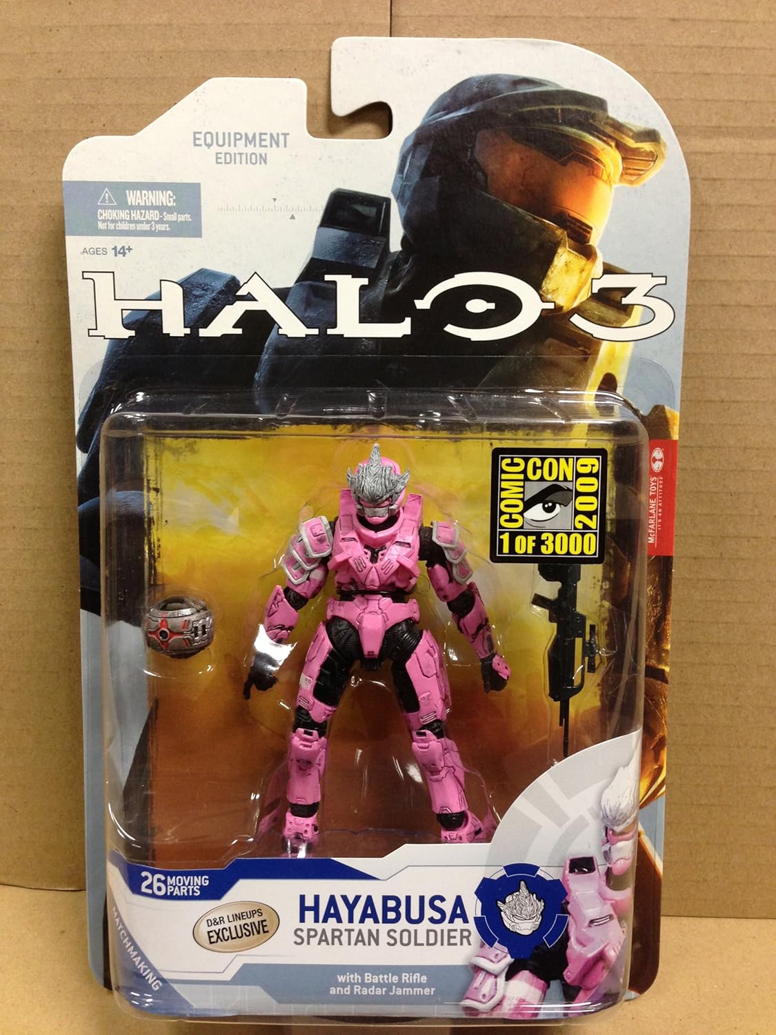 Halo 3 McFarlane Toys Series 5 (2009 Wave 2) 2009 SDCC San Diego Comic-Con Exclusive Action Figure PINK Hayabusa Spartan Soldier (Shotgun and Radar Jammer)