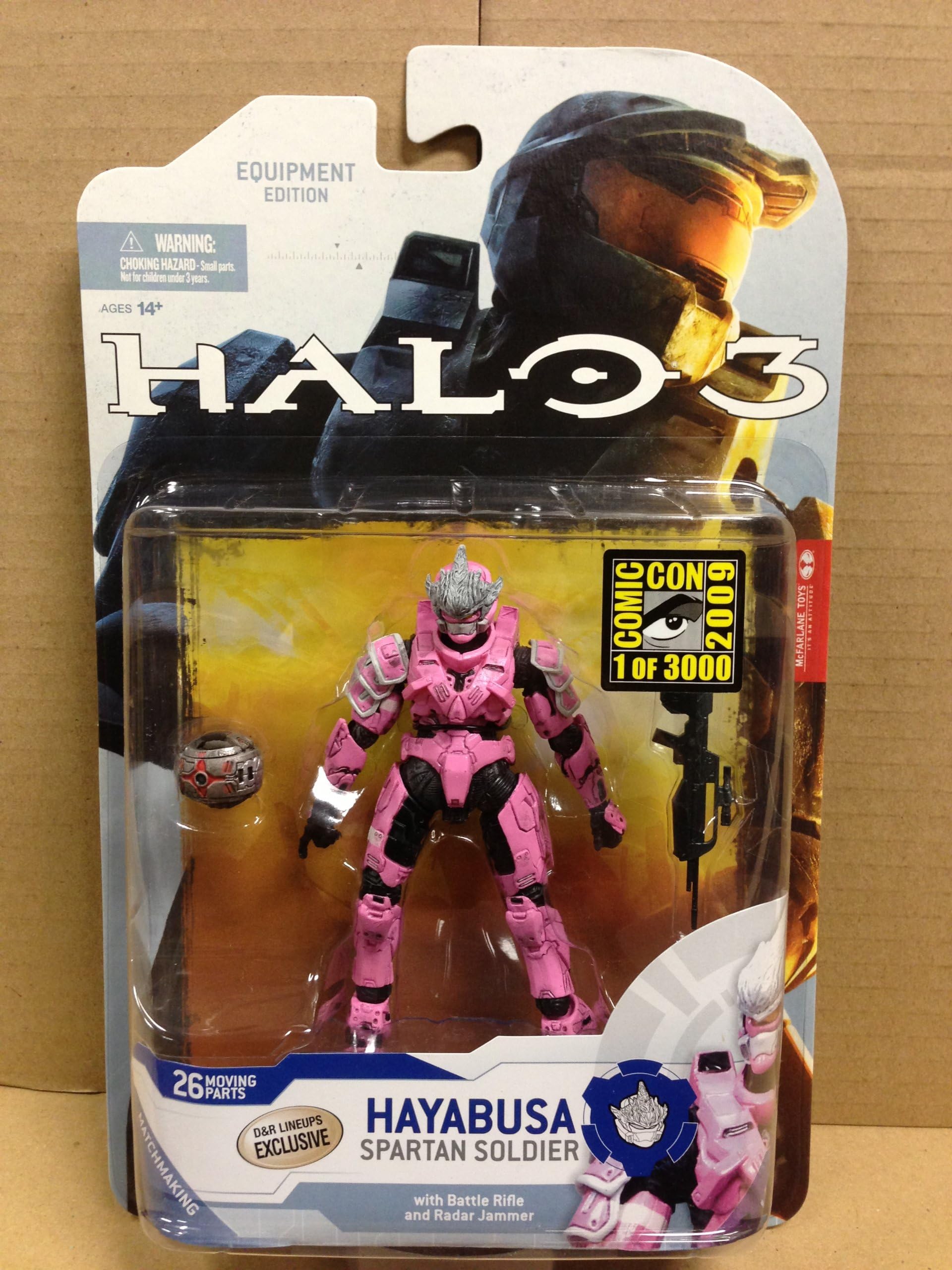 Halo 3 McFarlane Toys Series 5 (2009 Wave 2) 2009 SDCC San Diego Comic-Con Exclusive Action Figure PINK Hayabusa Spartan Soldier (Shotgun and Radar Jammer)