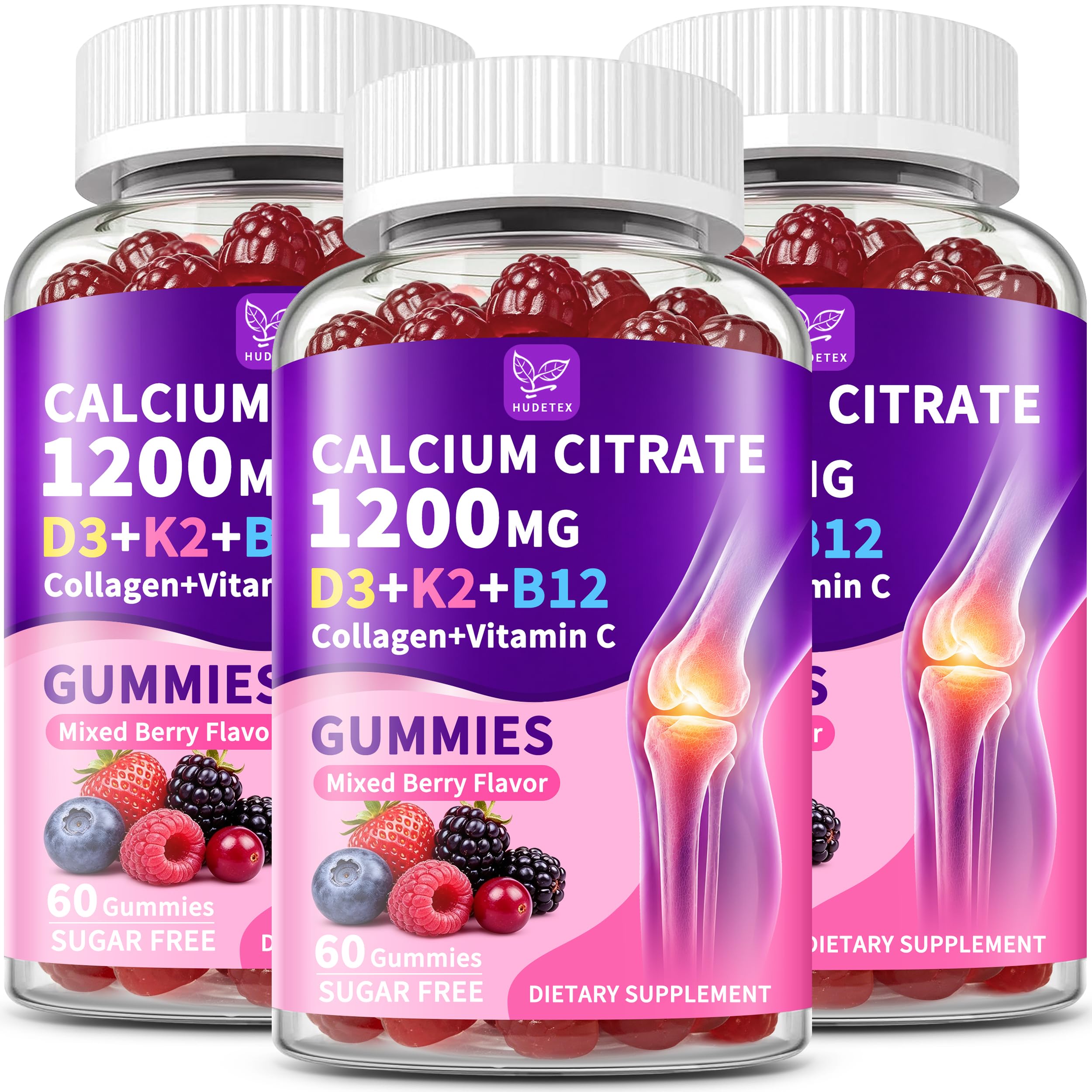 (2 Pack) Calcium Citrate 1200 mg with Vitamin D3 Gummies for Women & Men,Calcium Supplements for Bone & Teeth Support,High Absorption - Easy to Digest, Sugar Free,Vegan,Orange Flavor,60 Day Supply — Amazon image 8