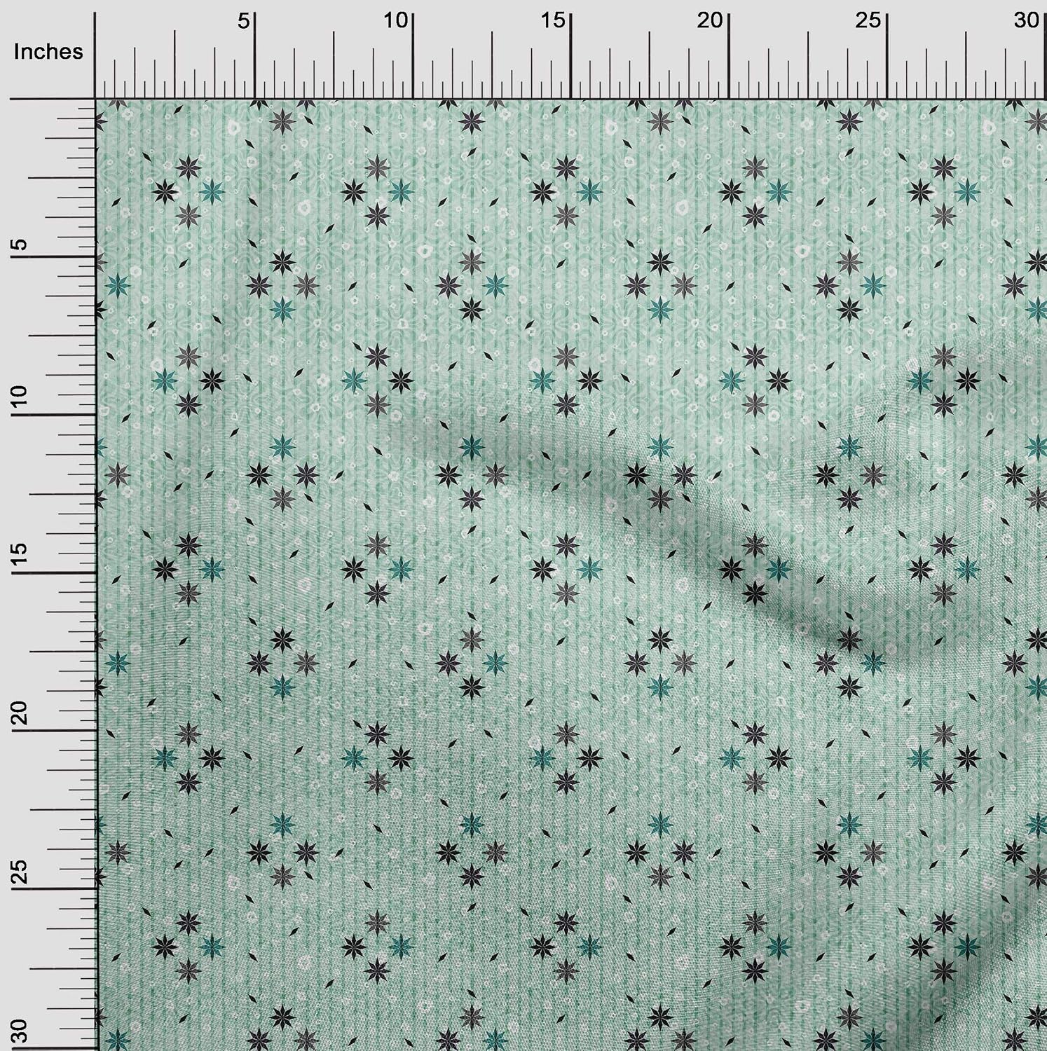oneOone Cotton Flex Light Mint Green Fabric Floral & Texture Sewing Craft Projects Fabric Prints By Yard 40 Inch Wide