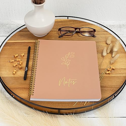 Miniatura 3 de Cuaderno estético en espiral para mujer, bonito y moderno cuaderno de rayas color rosa de 10.5 x 8.5 pulgadas con bolsillos grandes y páginas