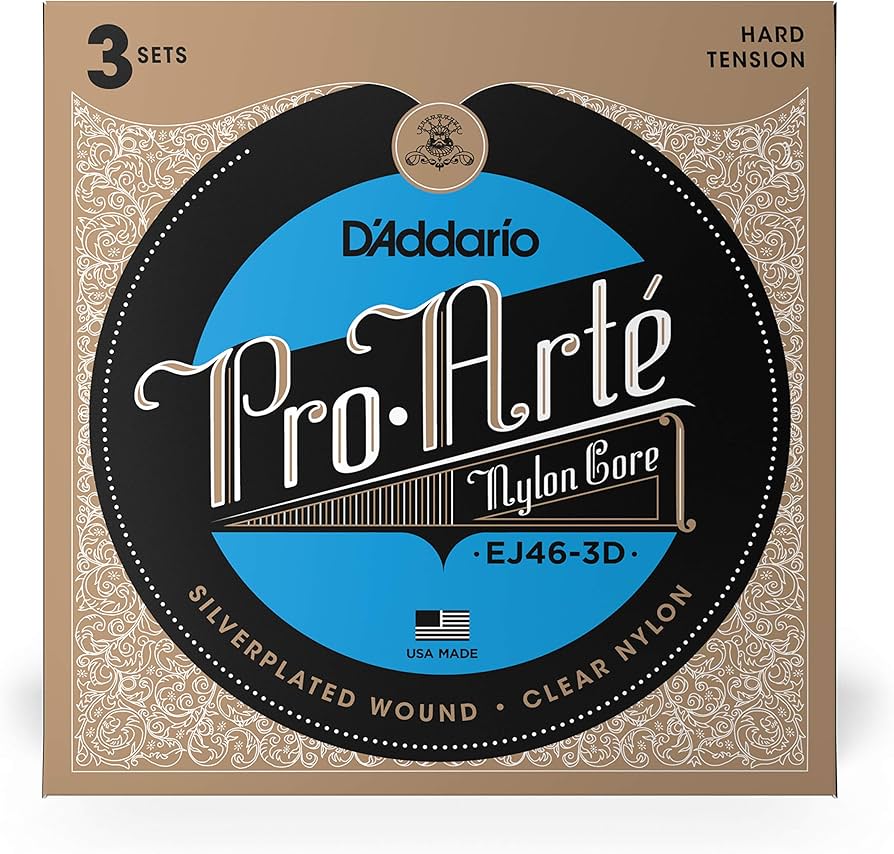 D'Addario Guitar Strings - Pro-Arte Classical Guitar Strings - EJ46-3D -  Nylon Guitar Strings - Silver Plated Wound, Nylon Core - Hard Tension,  3-Pack : Everything Else - Amazon.com ej46