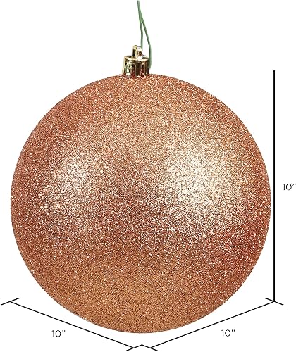 Miniatura 69 de Vickerman Esfera de adorno de Navidad de 10 pulgadas con acabado de caramelo, plástico inastillable, resistente a los rayos UV, decoración de árbol