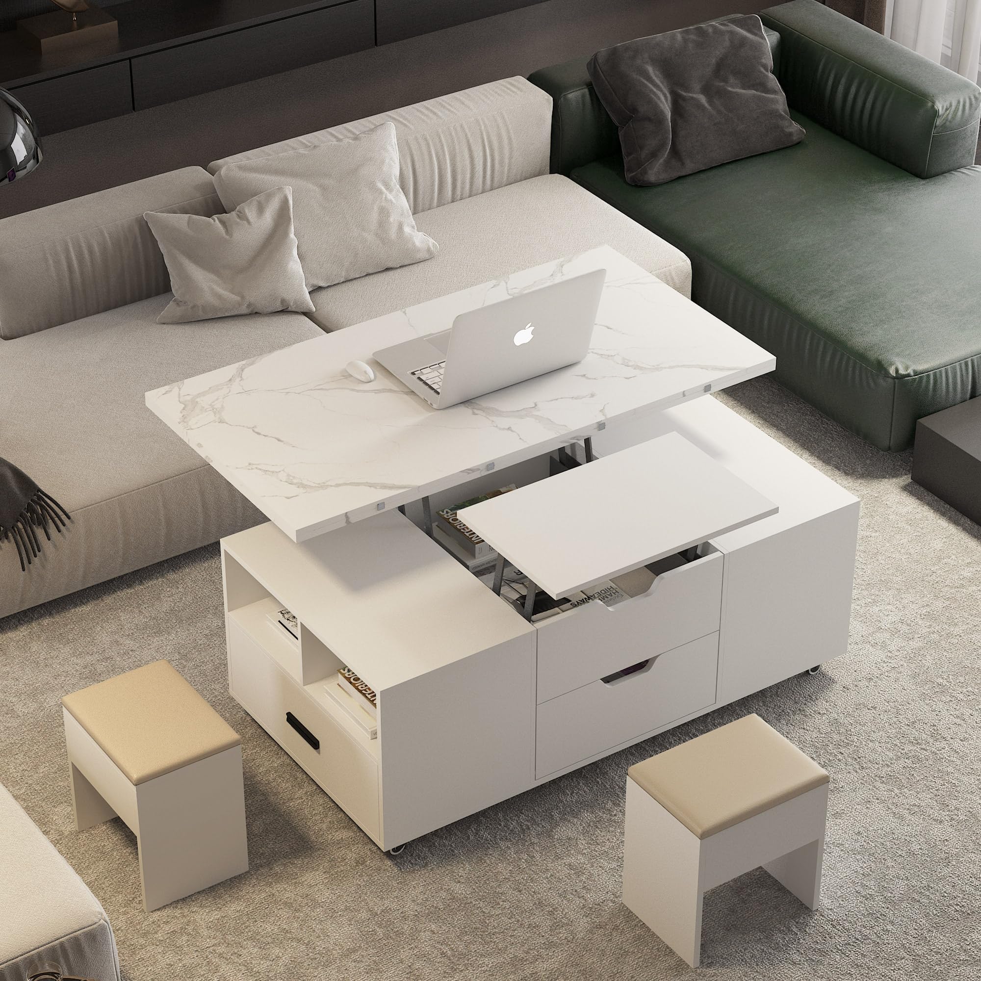 Amazon.com: KEIKI Expandable Desktop Lift Top Nesting Coffee Table
