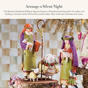 アンリ人形　Shepherd lying with lambs nativity アンリ人形 Shepherd lying with lambs nativity Nativity 61 in