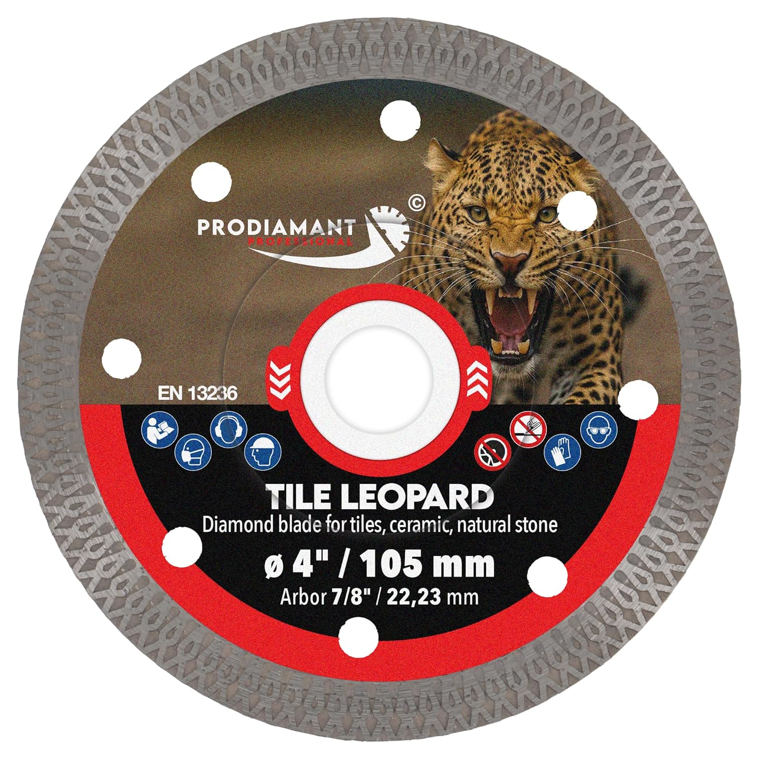 PRODIAMANT® Diamond Cutting Blade Leopard [4 INCH] - Tile Cutter Disc for Circular Saw & Angle Grinder - EN 13236 Certified - For Porcelain, Ceramic, Granite, Masonry & Stone - Heavy Duty Professional