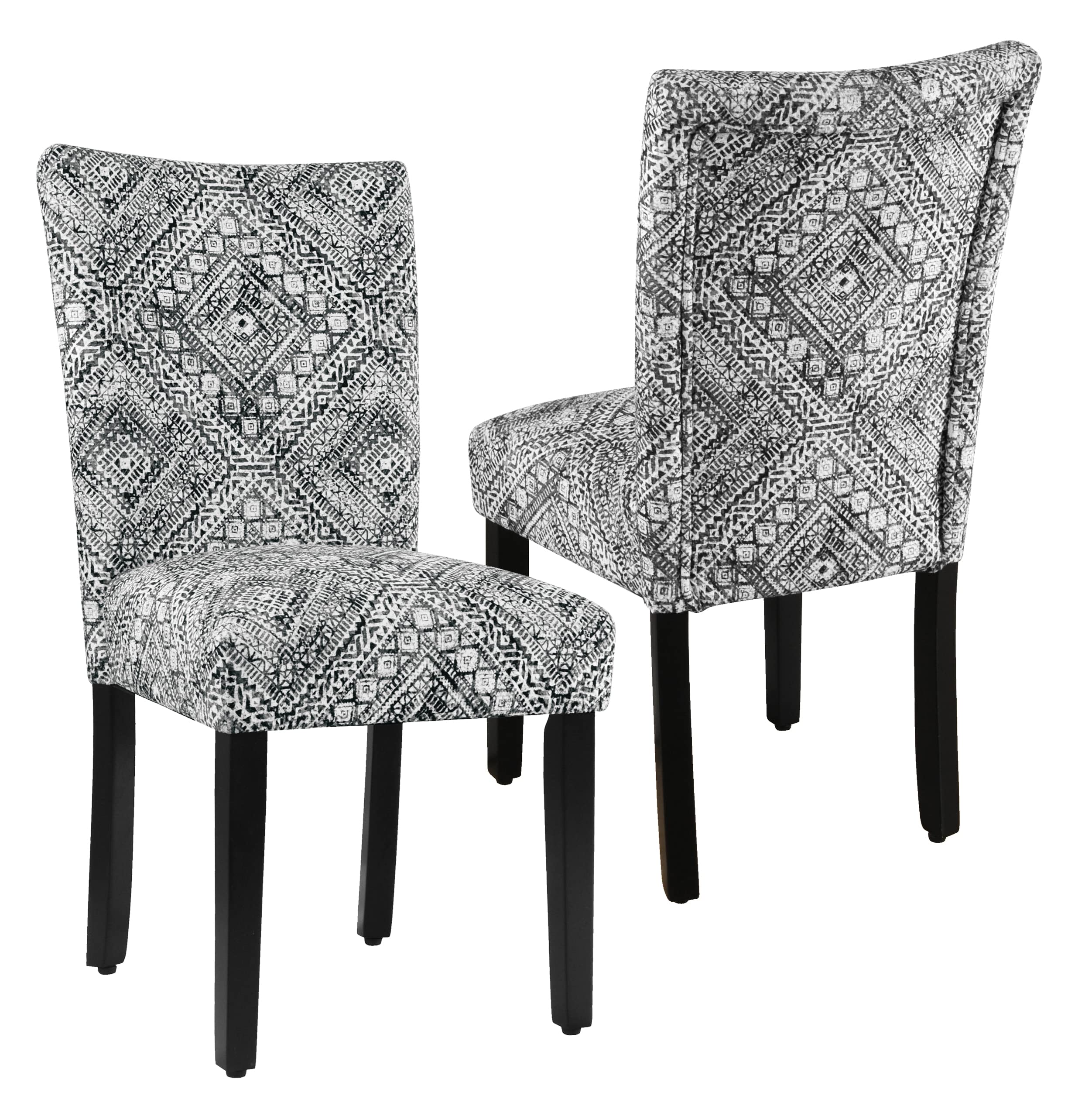 HomePop Parsons Classic Dining Room Tables and Chairs, 2 Packs, Velvet Tribal Pattern