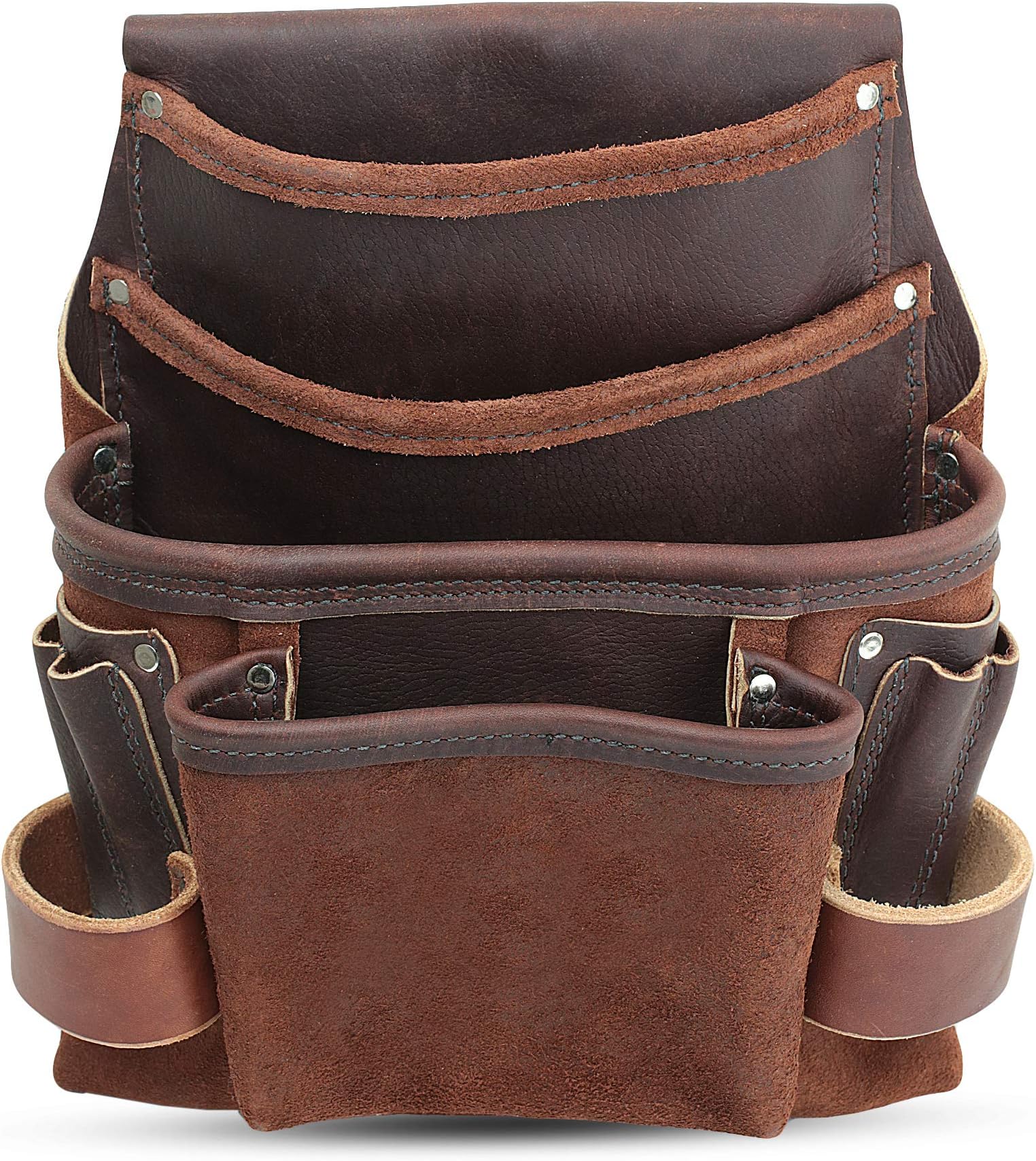 Heavy Duty Tool Pouch - All Leather - Reinforced Seams - Professional Grade