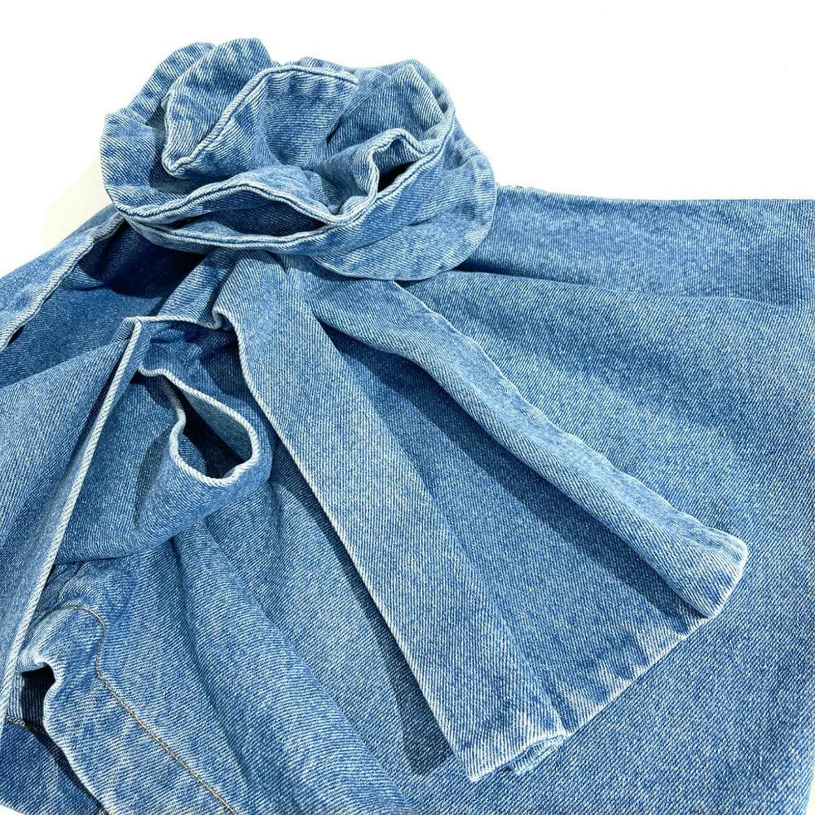 Długa spódnica damska, letnia spódniczka dżinsowa, Y2k, estetyczna spódnica z motywem kwiatów 3D, wysoka talia, mikrospódniczka, skinny wrap, dżinsy, szpilki, czarny, L