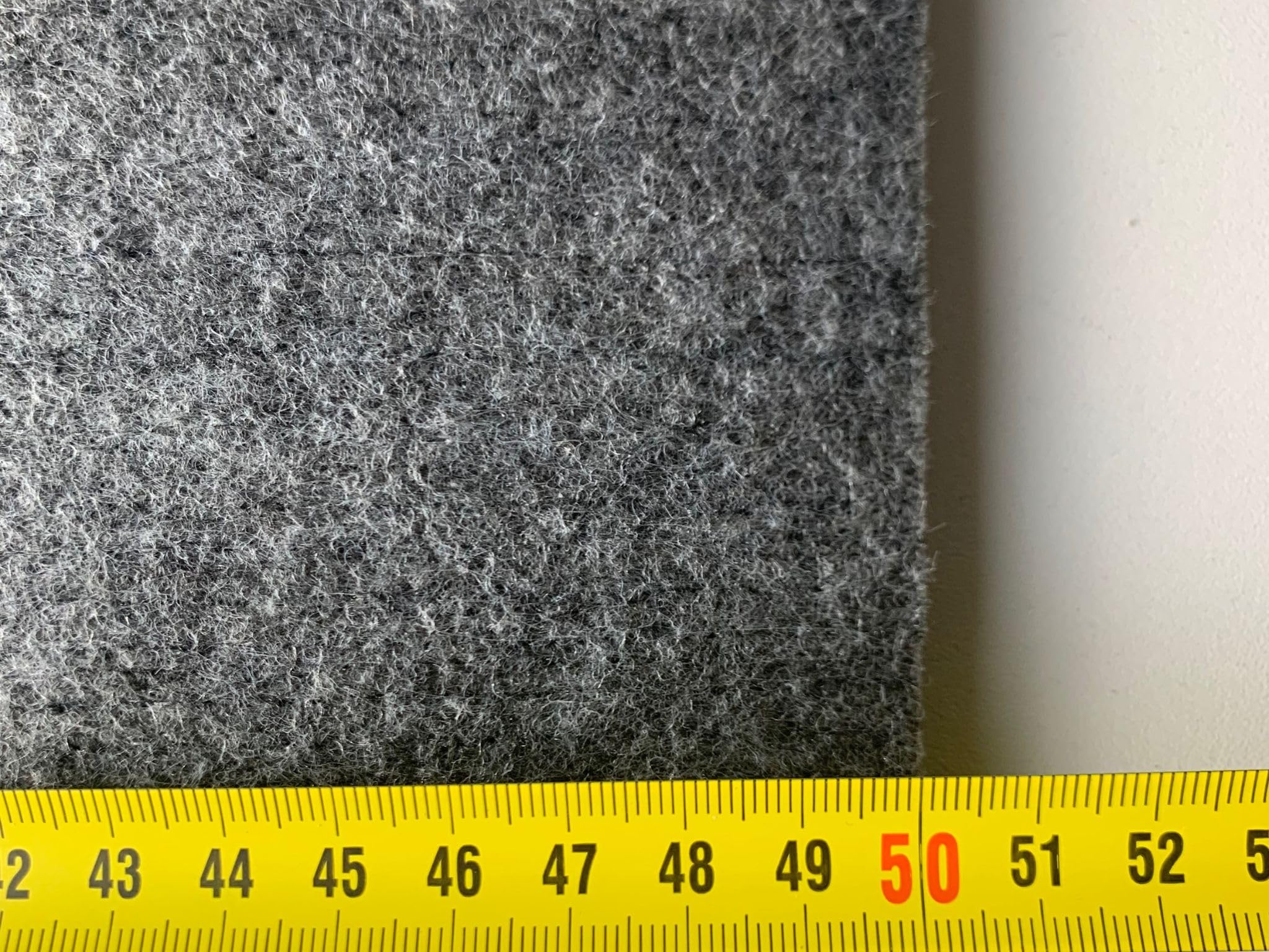 Filzmatte 10 mm - Filz Meterware 160x50 cm - extra dicht aus Polyester Filz 1200 g/m2 - Robuste Filzplatte für Schallschutz, Filzunterlage unter Maschinen, zuschneidbar, ideal für DIY, grau