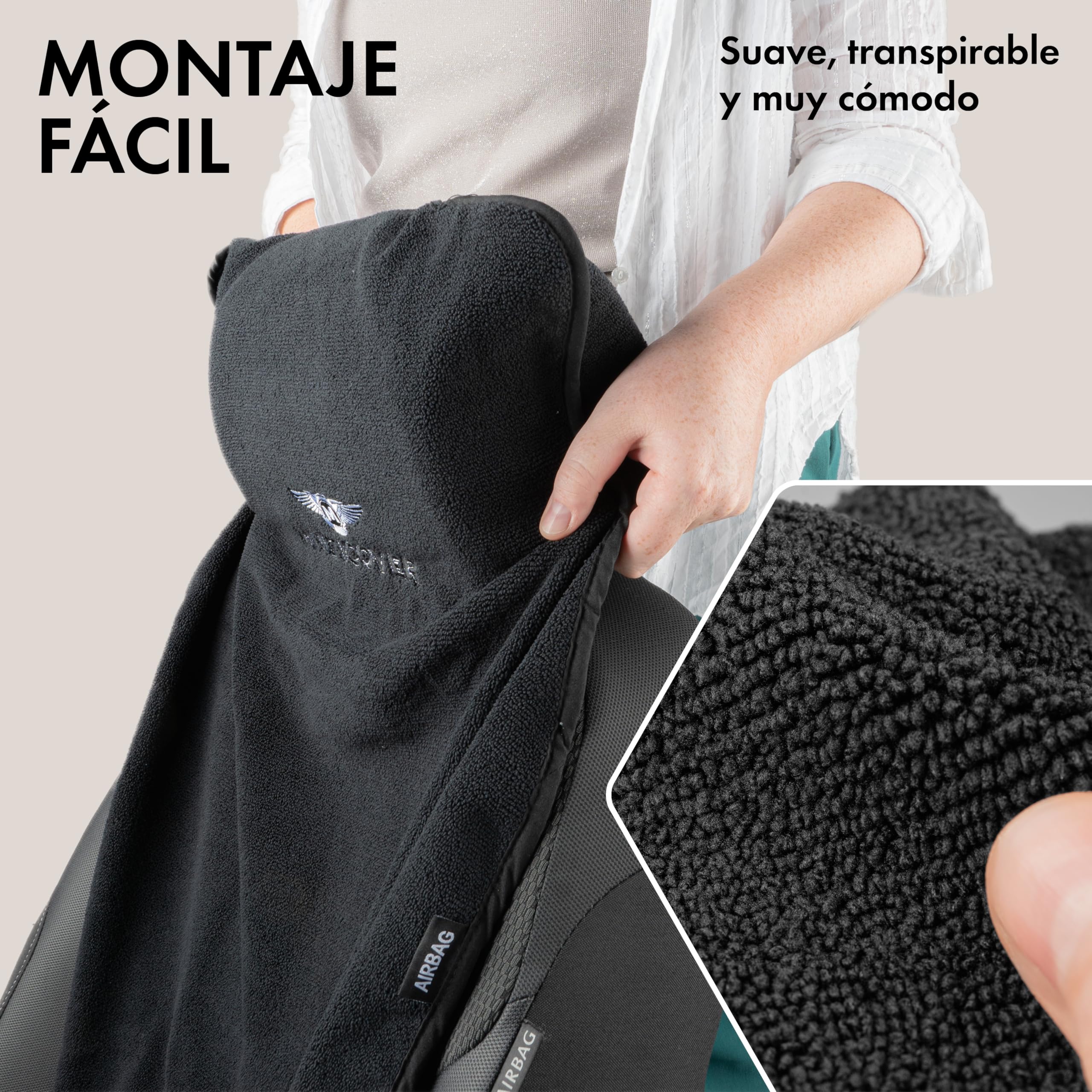 Walser Funda de Asiento Multicover, Funda de Asiento de Coche Universal, Funda de Asiento de Coche Lavable Negro