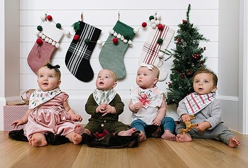 Miniatura 118 de Copper Pearl Paquete de 4 baberos de algodón suave para babeo y dentición, baberos absorbentes para bebés niñas y niños, ajustables para adaptarse a