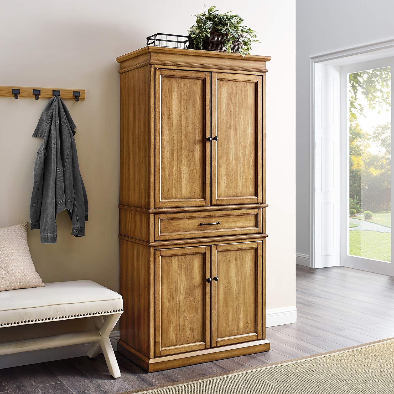 Crosley Furniture Parsons Pantry and Kitchen Storage, Natural Finish : Home & Kitchen