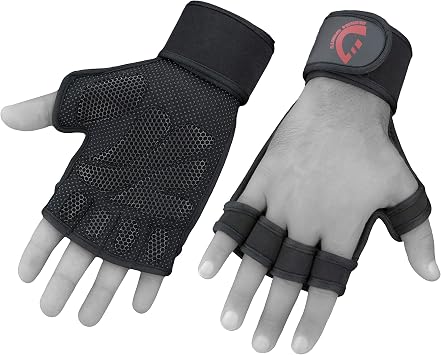 Deckra Weight Lifting Gloves Ventilated Built in Wrist Wraps Full Palm Protection Easy Grip Cross Training Fitness Gloves Mens