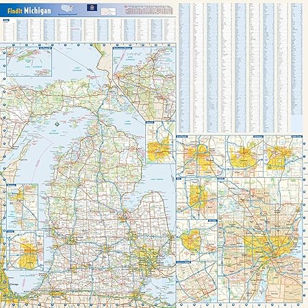 Amazon Com Michigan State Wall Map 24 X 24 Paper Office Products
