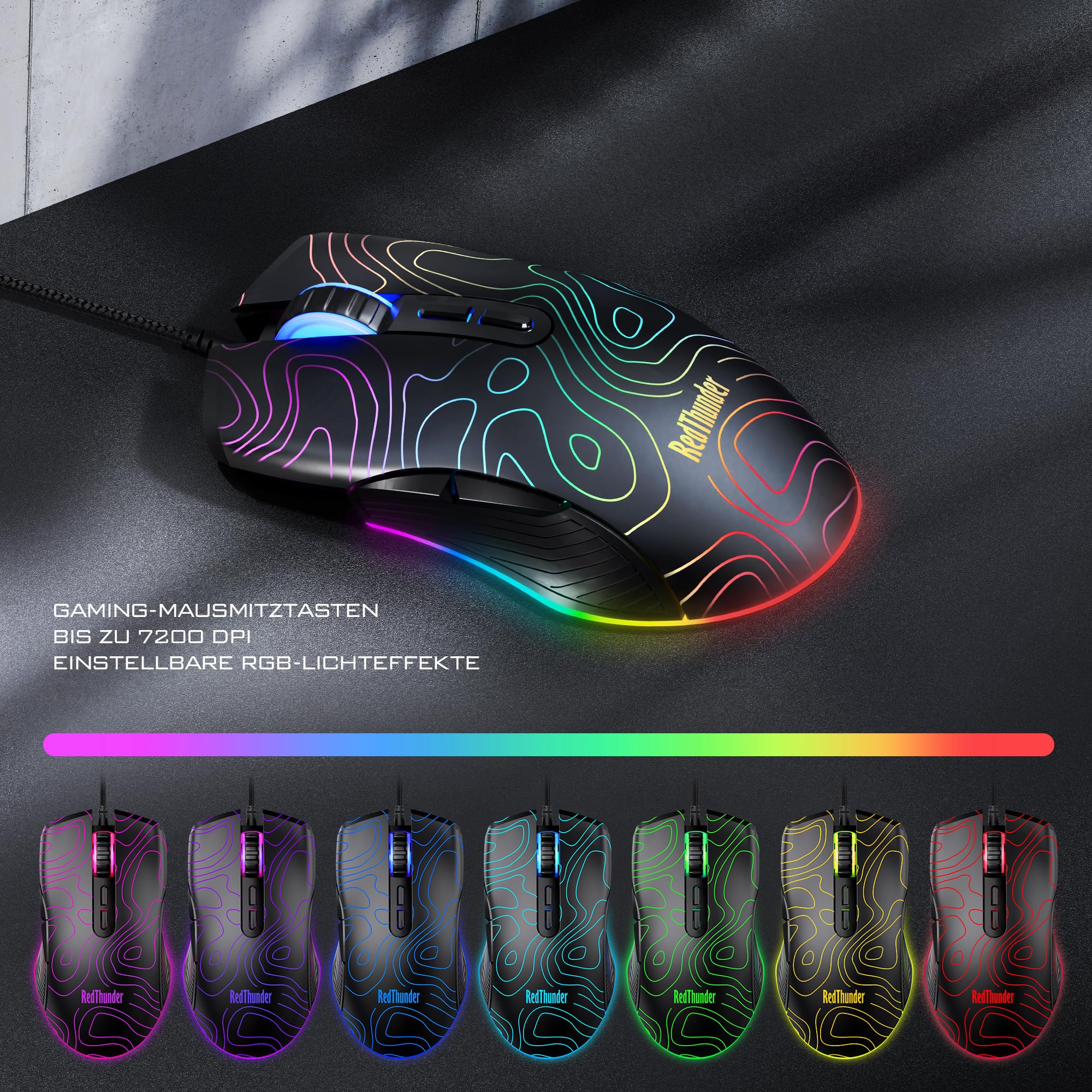 RedThunder K10 - Set tastiera e mouse da gioco (linea di altitudine)