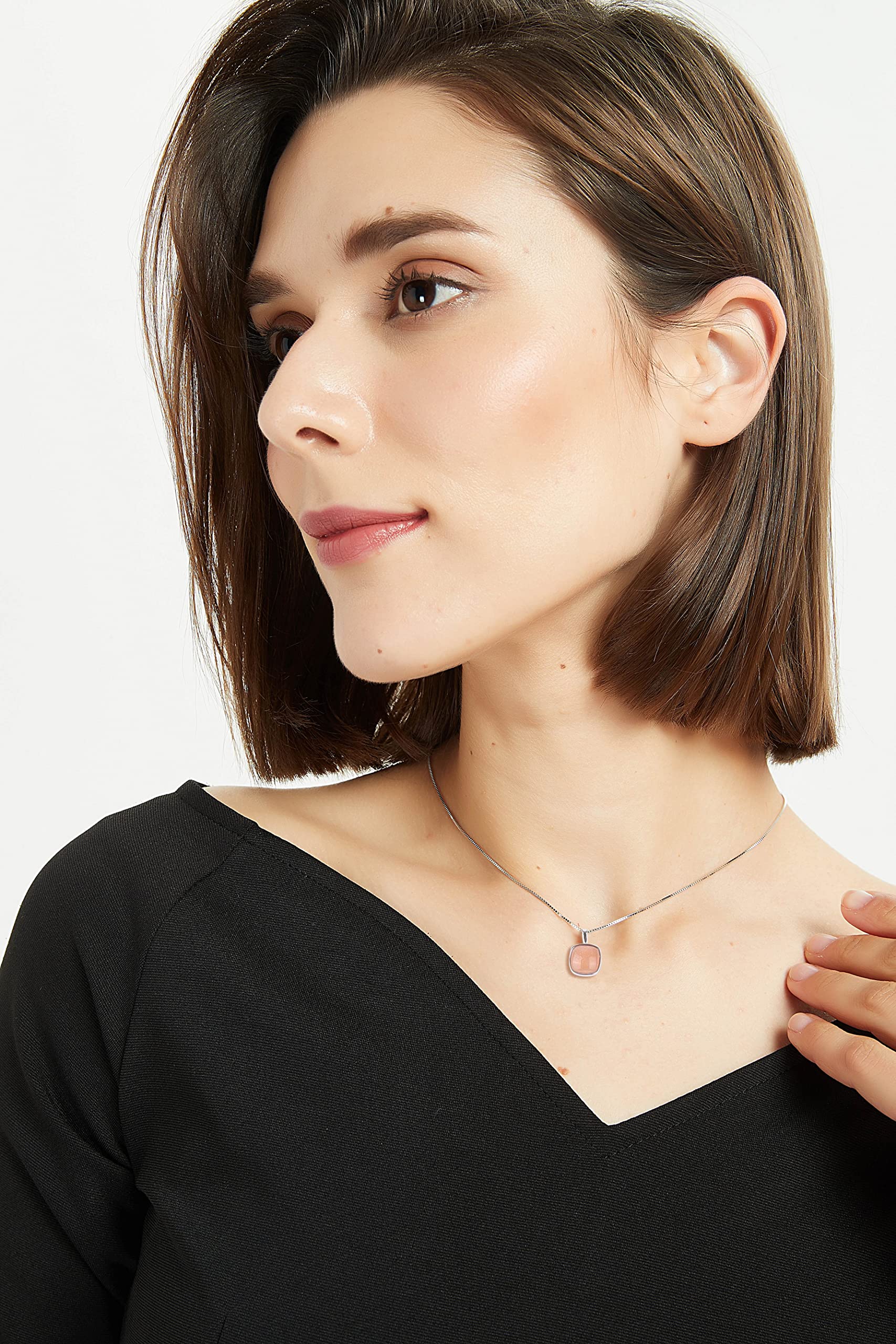 COAI Collana da Donna in Argento Sterling 925 con Ciondolo in Pietre Naturali Semipreziose