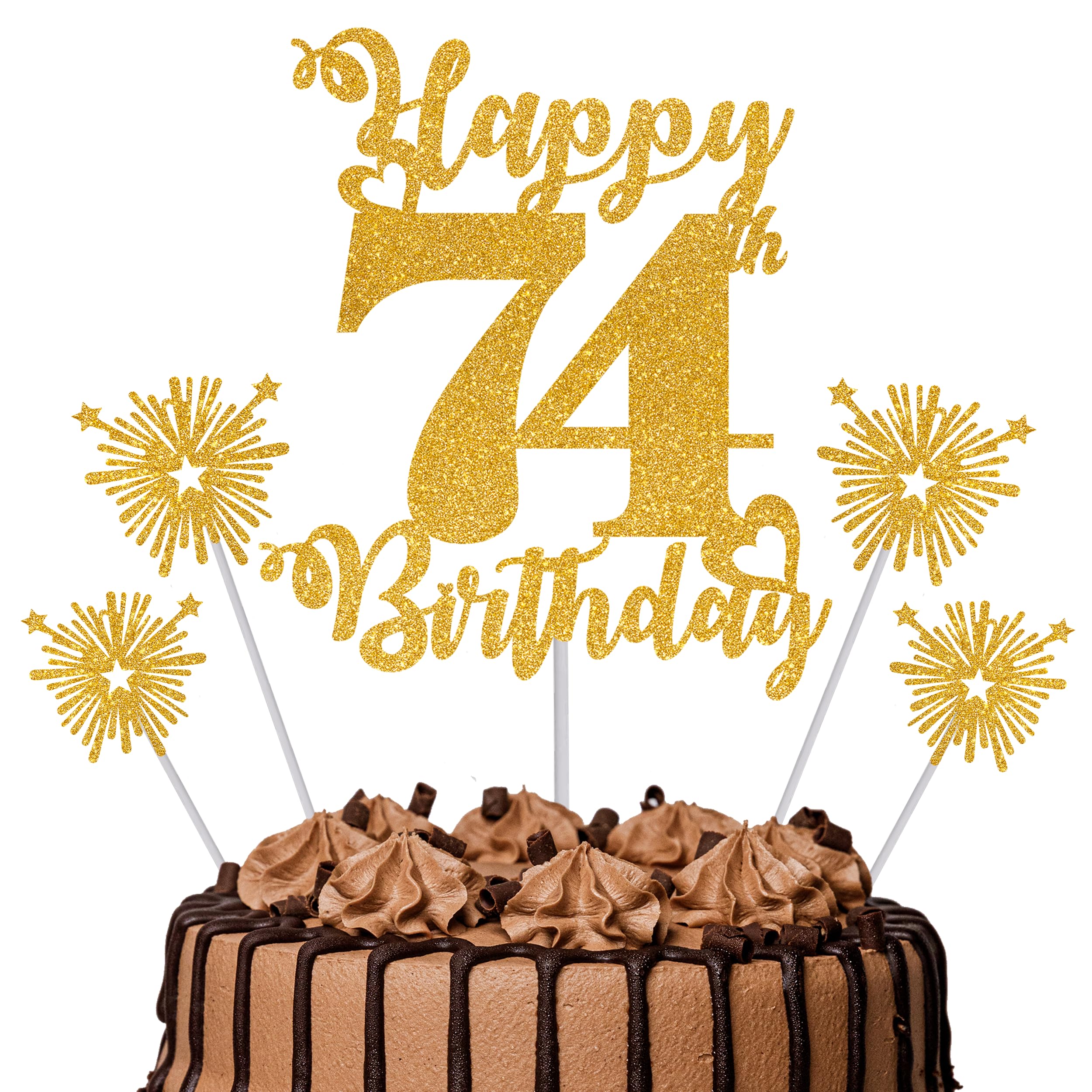 Gold Glitter 96th Birthday Cake Topper Set – 5 Piece Premium Glitter Birthday Decoration & Party Supplies for Men, Women & Kids – 96th Birthday — view 18