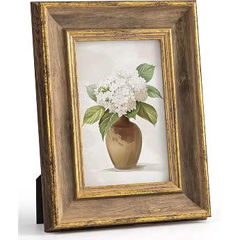 Afuly Vintage Bilderrahmen 10x15 Gold Holz Fotorahmen Picture Frames Stabile Konstruktion Aufh ngevorrichtung Leicht zu  ffnende R ckwand Deko f r Wand Tisch Family Geburtstag Geschenke