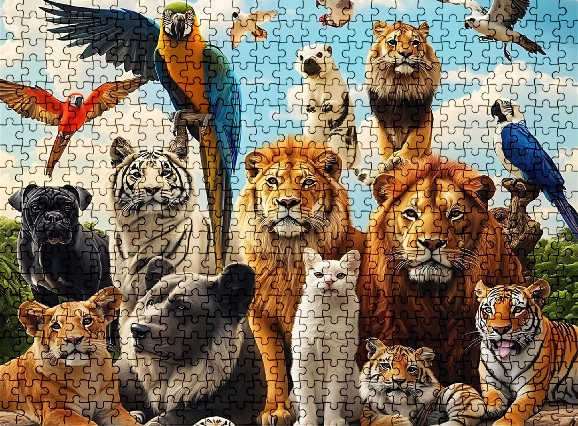 Puzzle 4000 Teile, Holzpuzzle Erwachsene - Impossible Puzzle 141.5 x 87.5 cm niffliges Denkspiel & Denksport für Frauen & Männer, Familienspiel für Spieleabende, Geschenk für Frauen Tier Wald w0-172