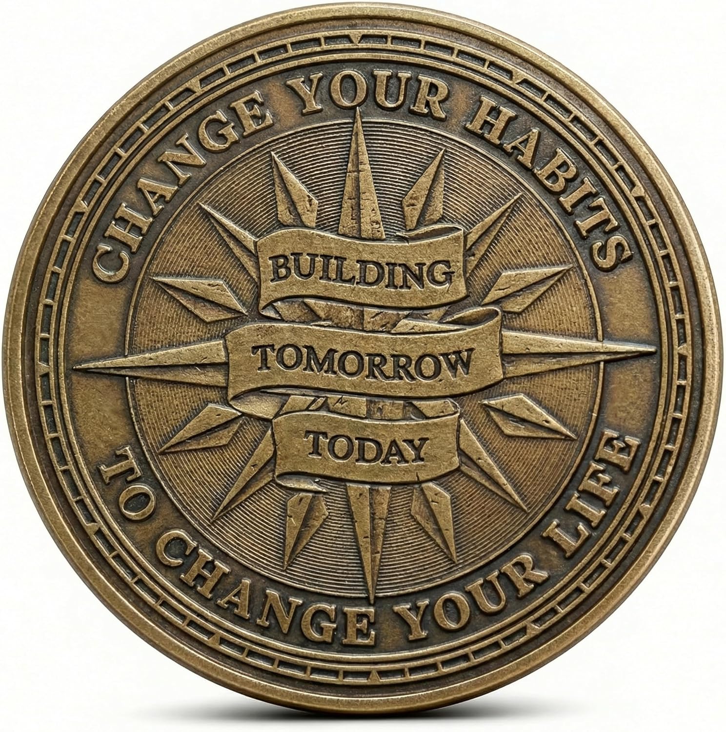 Habit Transformation Coin - Daily Motivation Medallion for Self-Improvement, Personal Growth & Positive Change - EDC Reminder Pocket Token