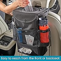 Vista 3 de High Road StashAway Large Car Trash Can for Back Seat - Car Garbage Bag With Tissue Holder and Bottle Pockets - Seatback Organizer With 3 Gal Trash