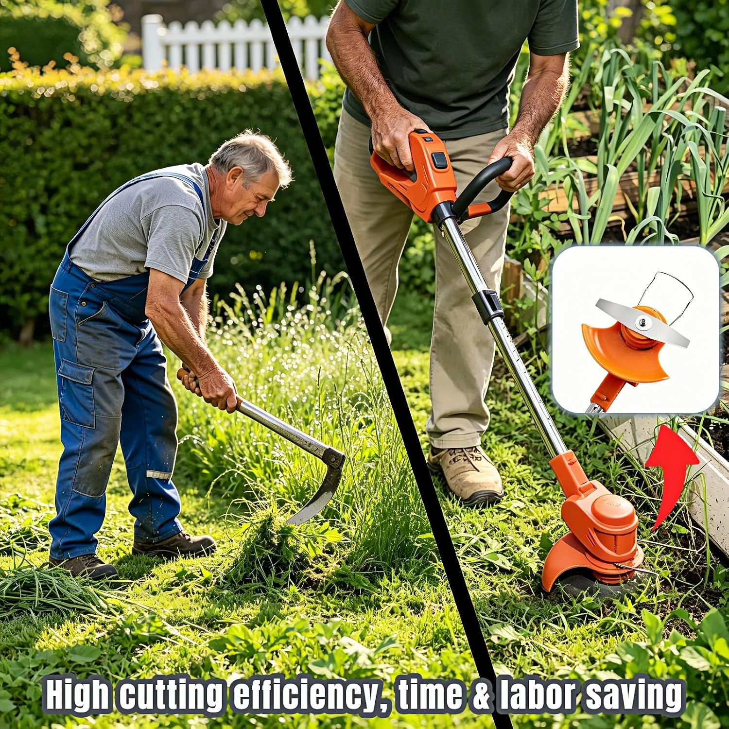 8-Pack Metal Weed Eater Blades, Universal String Trimmer Replacement Heads for Most Cordless Trimmers, Heavy Duty Manganese Steel Brush Cutter Blades, Fast Cutting for Thick Grass & Brush