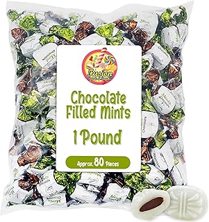 Chocolate Filled Candy - 1 Pound Bulk Bag - Arcor Chocolate Mints Hard Candy, Approx 80 Pieces, Naturally Flavored Treats