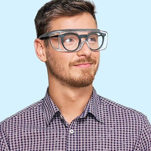 Miniatura 2 de TOREGE Gafas de seguridad, gafas de seguridad antivaho sobre gafas, gafas de seguridad con lentes HD, gafas médicas para hombres y mujeres (lente