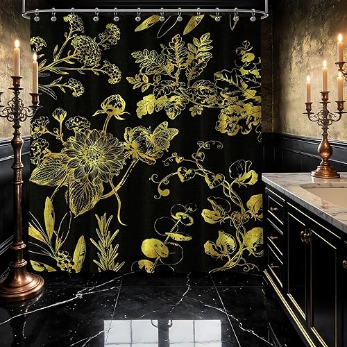 Miniatura 68 de Cortina de ducha azul marino de bosque Cortina de ducha azul oscuro de montaña y naturaleza para decoración de baño de hombres, tela impermeable con