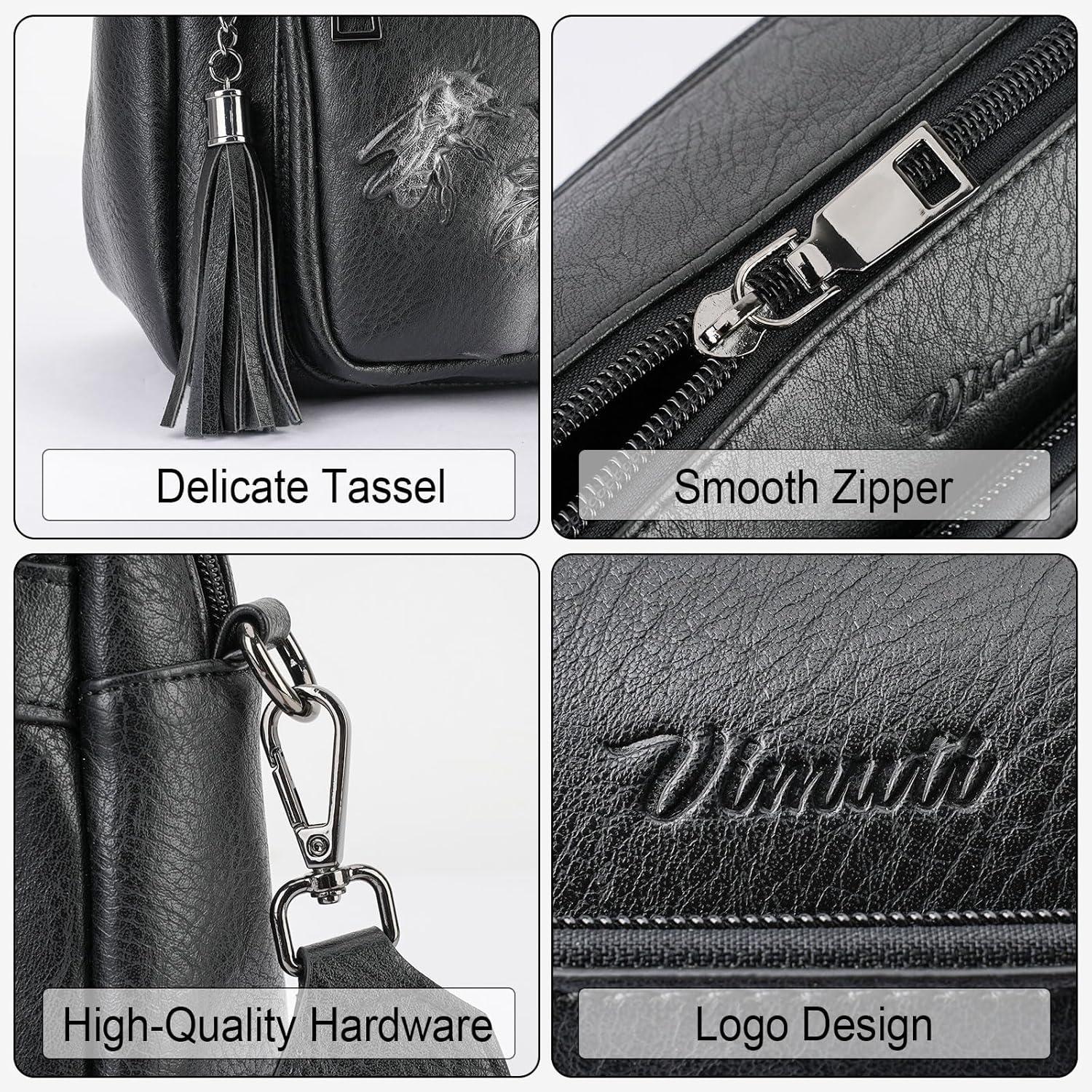 Crossbody Bags for Women Trendy, Vegan Leather Crossbody Purses Travel Shoulder Handbags Embossed Design - Image 6