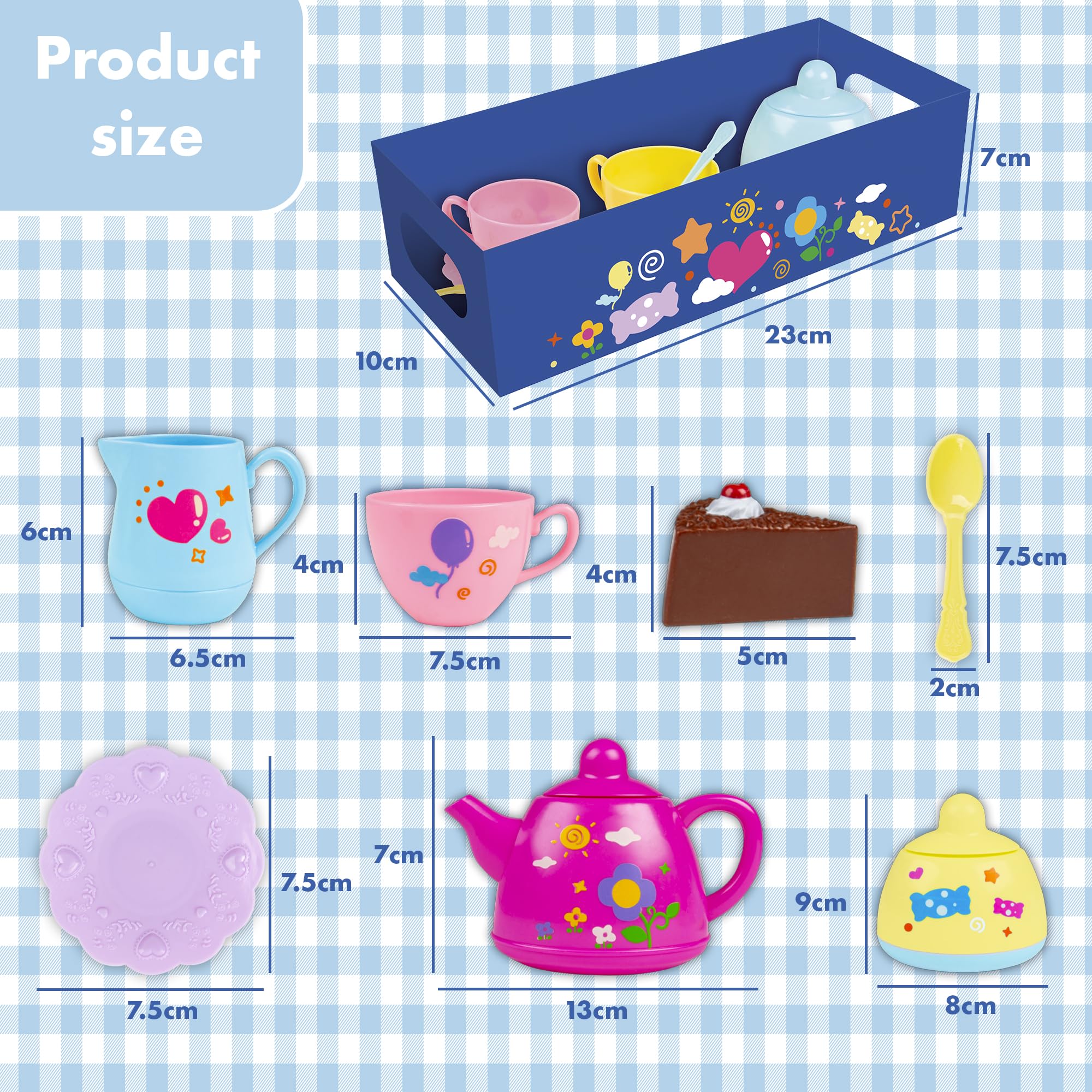 Abeec Tea Set for Toddlers 14 Pc With Teapot, Ideal Kitchen Set for Preschool Nursery, Role Play - Image 3