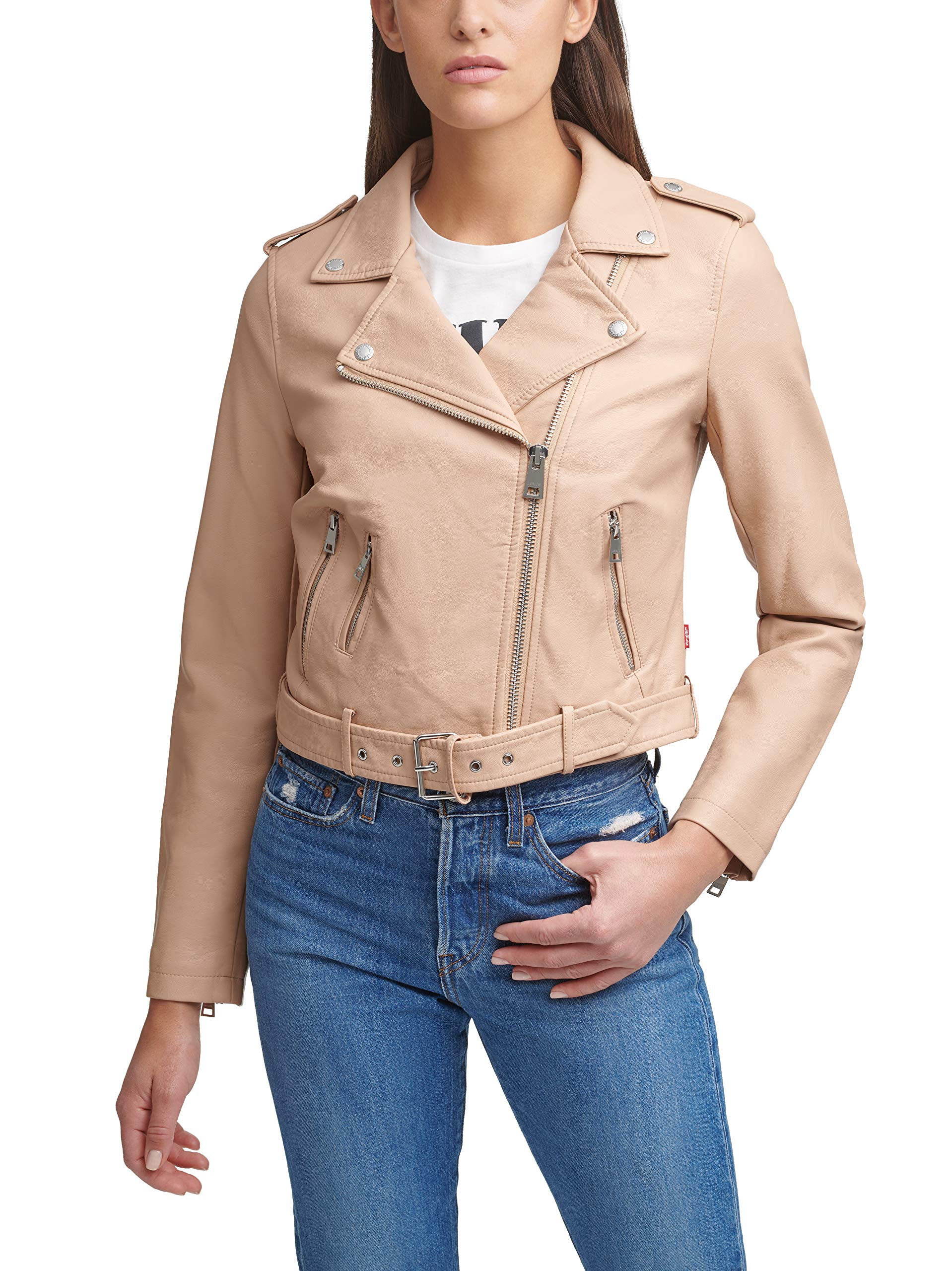 Levi's Women's Faux Leather Belted Motorcycle Jacket (Standard and Plus Sizes)