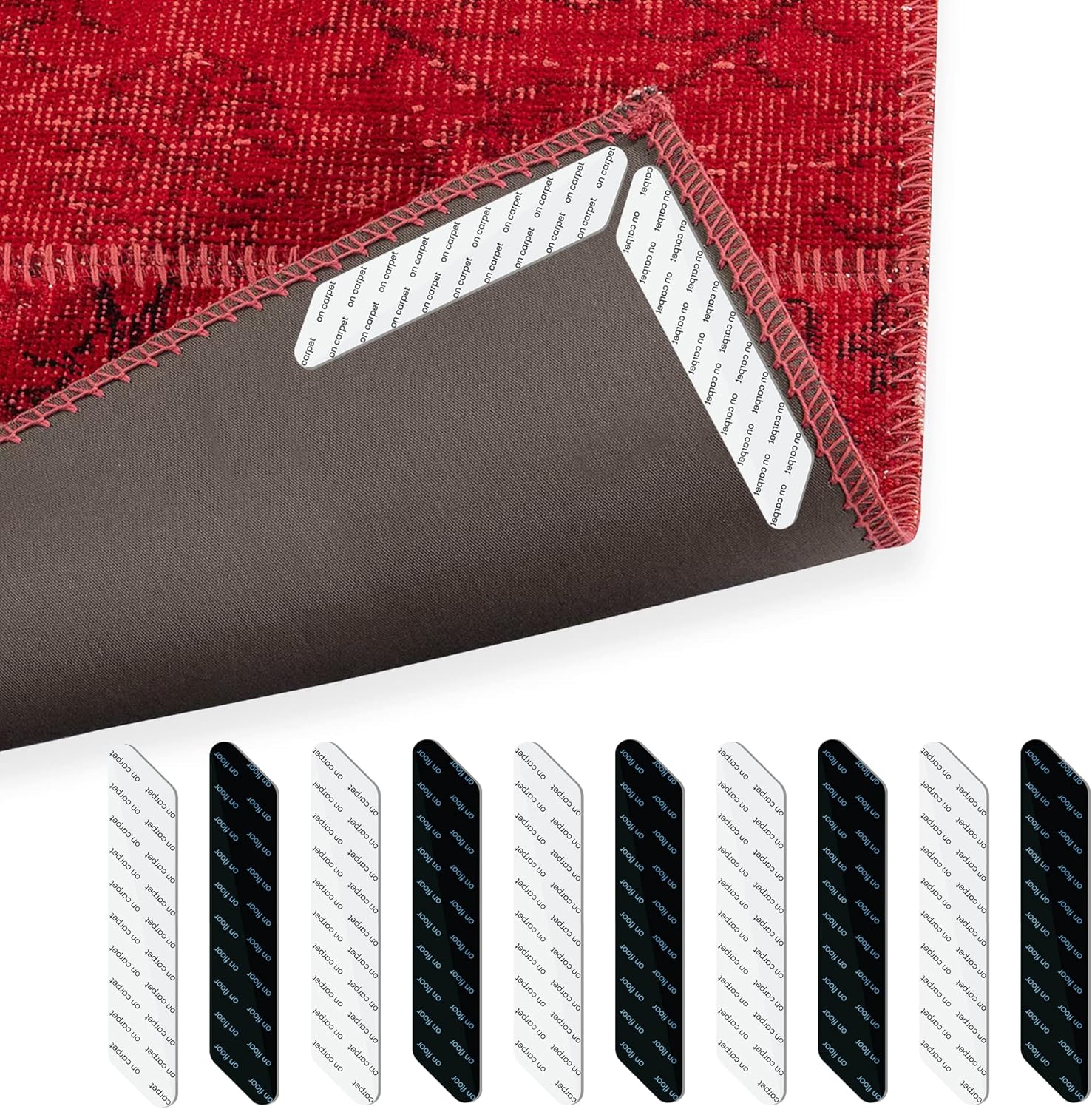 Value Mart Pack of 10 Rug Gripper Reusable & Anti Slip Carpet