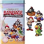 BioSwiss Bandages, Pirate Shaped Self Adhesive Bandage Set, Latex Free, Sterile Wound Care, 50 Count