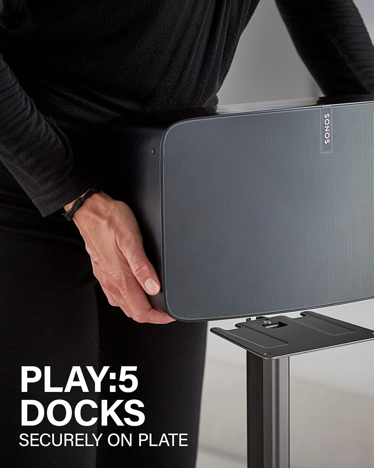 SANUS Wireless Speaker Stands Exclusively Designed for Sonos Play:5 - Black