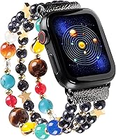 Vista 1 de Correa de pulsera compatible con Apple Watch Series SE 8, 7, 6, 5, 4, 3, 2, 1, bandas de cuentas de estrellas y estrellas de The Eight Planets