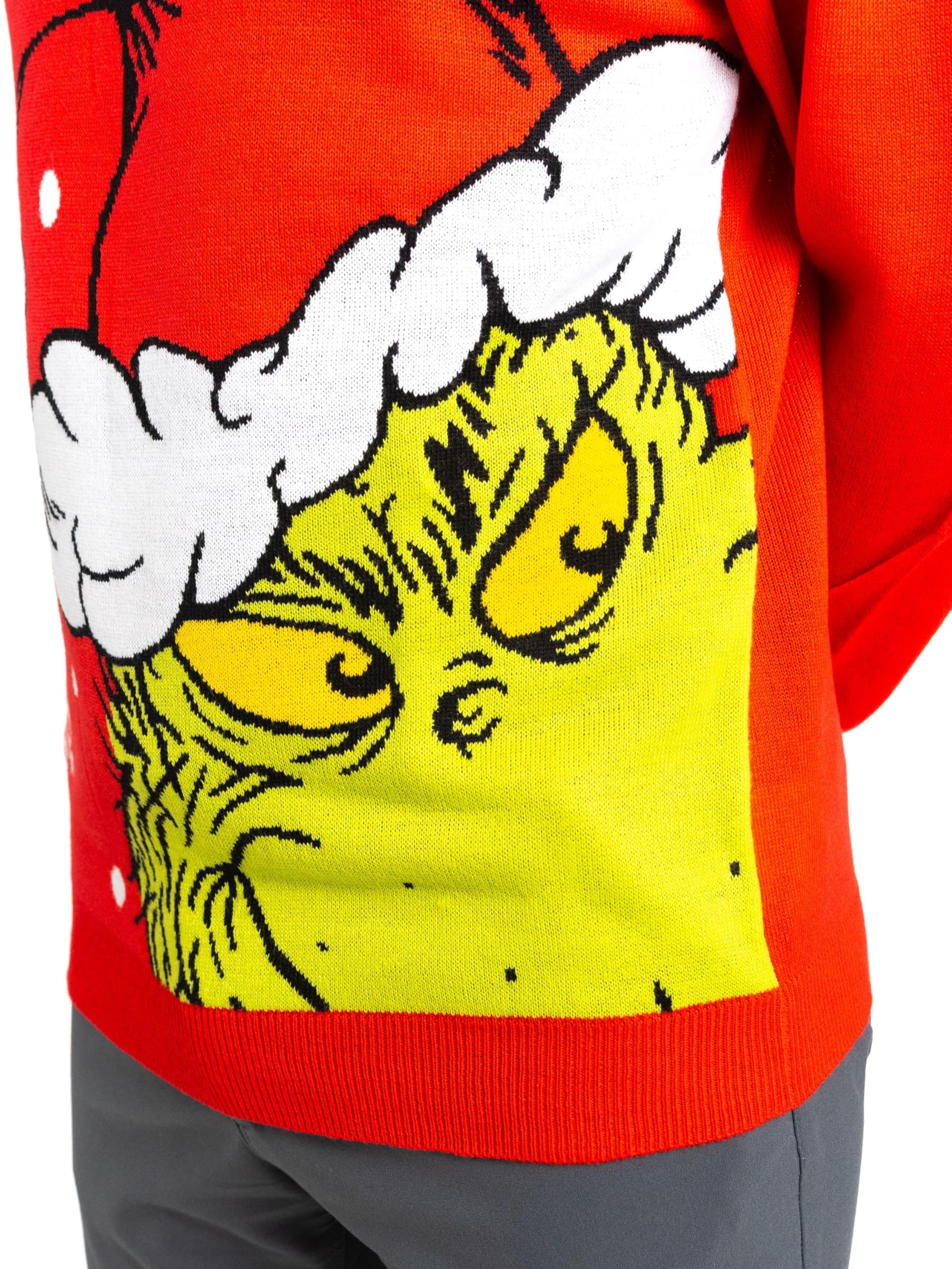 The Grinch Pull de Noël pour homme et femme – Merry Grinchmas Pull d'hiver en tricot Ugly Christmas Sweater Unisexe Rouge