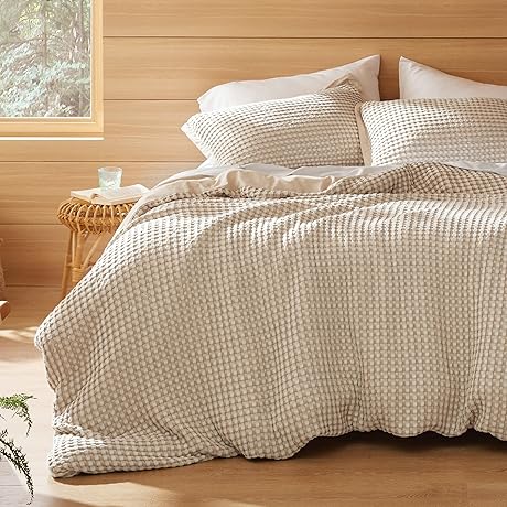 Bedsure Waffle Knit Duvet Cover King