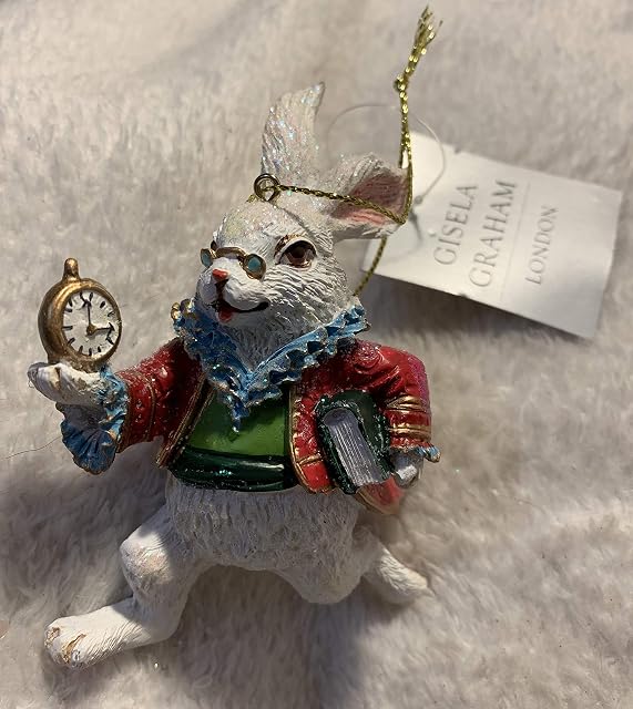 Gisela Graham : Christmas Decoration : White Rabbit