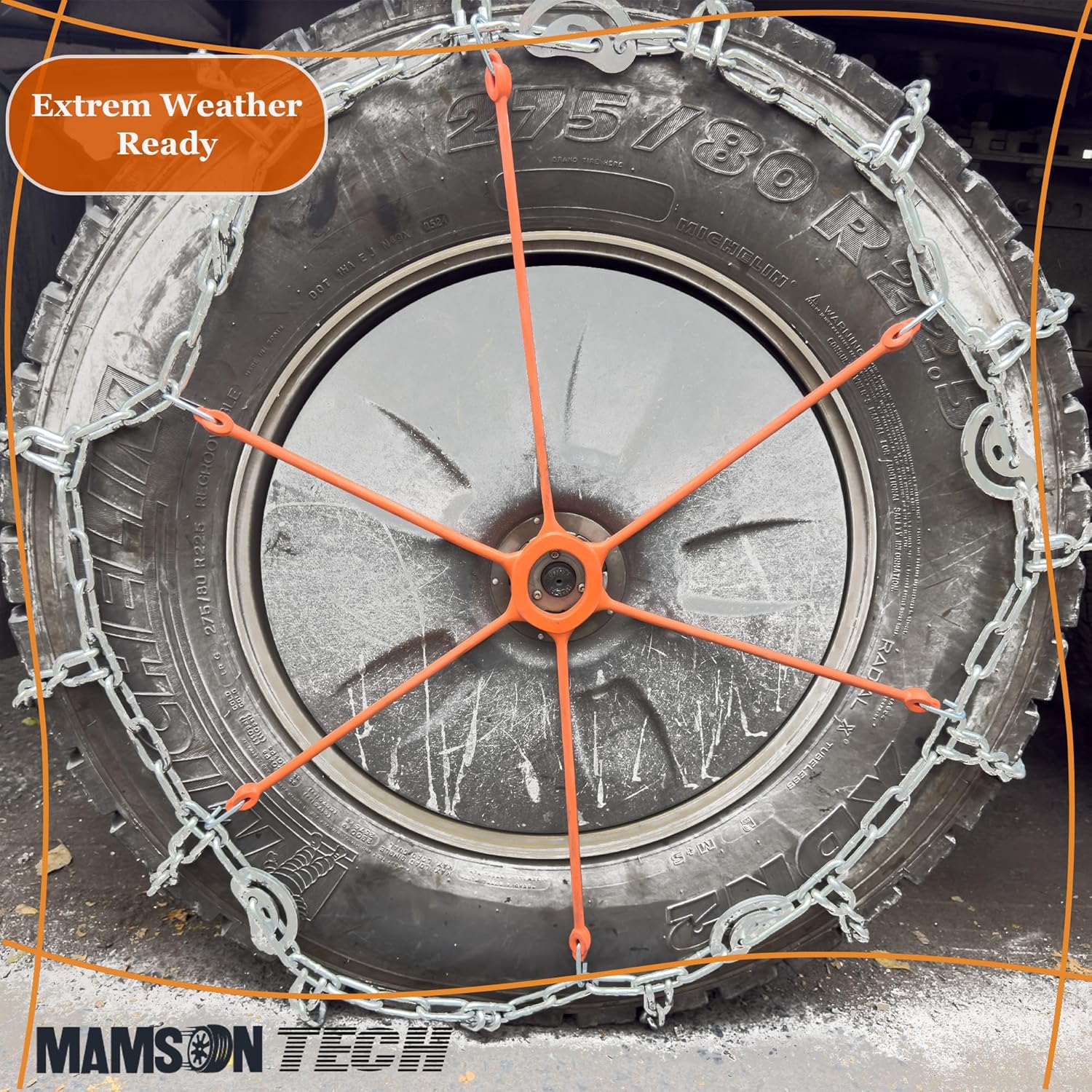 0218 Semi Truck Snow Chain Rubber Adjuster Spider Bungee - Heavy-Duty Tire Chain Tensioner - Set of 2 | Mamson Tech